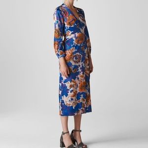 Whistles Autumn Bloom Devore wrap dress sz US8